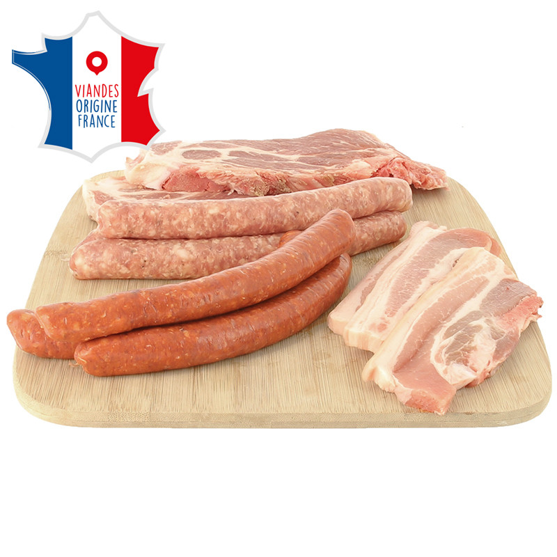 Achat Grillade Party (Chipos, Merguez, Poitrine, Côtes de Porc) en Ligne