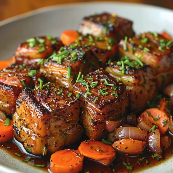 Moelleux de porc confit et ses petits légumes